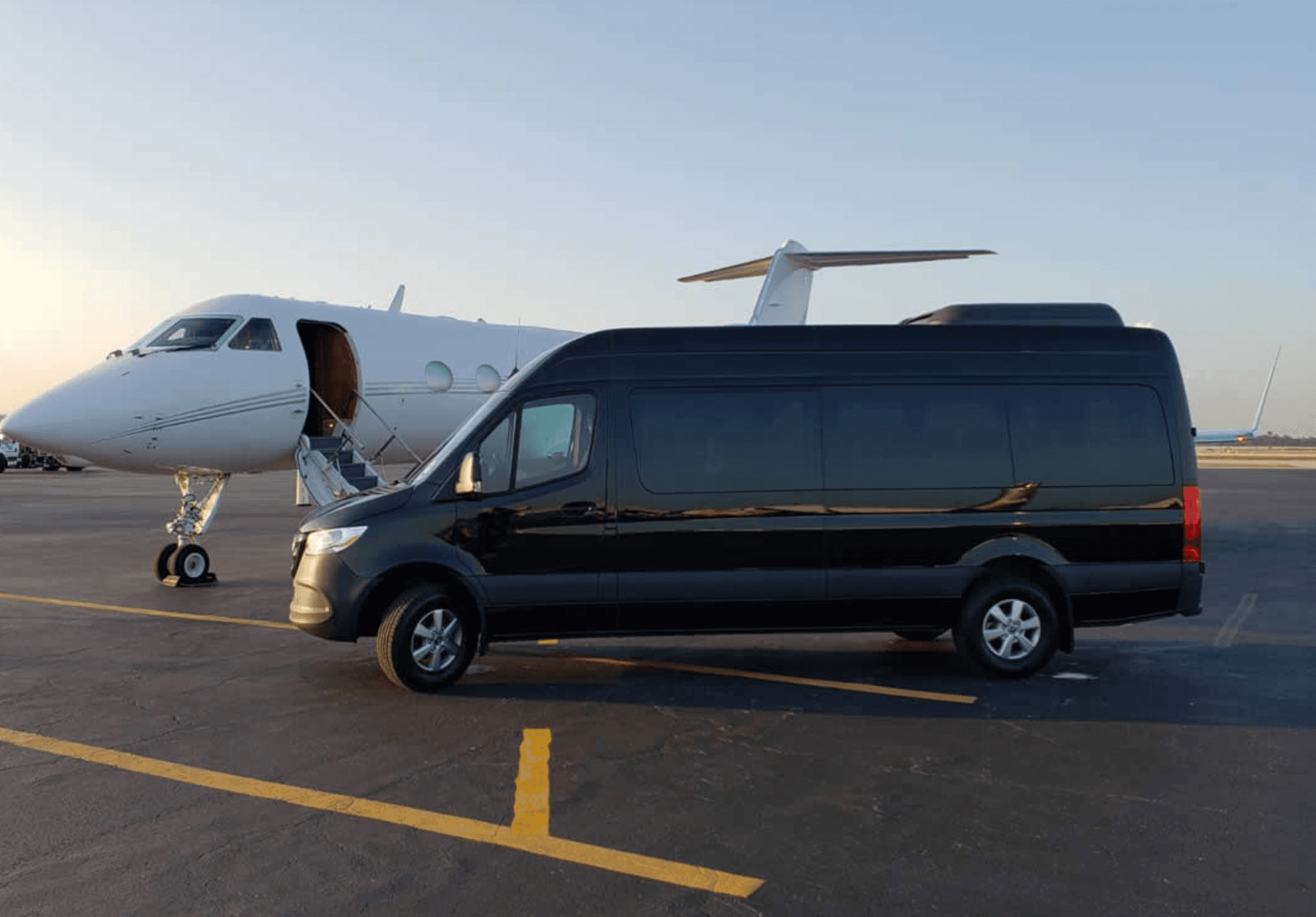 Luxury airport transfer vehicle for a mountain vacation