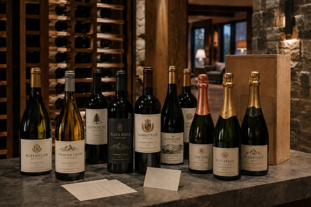 Wine and champagne selection for a luxury stay